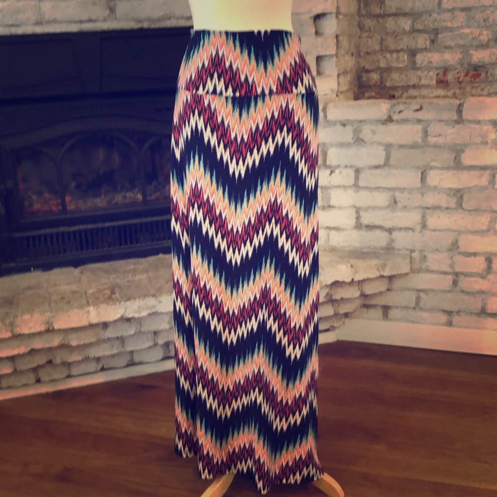 Forever Heather Aztec Maxi Skirt